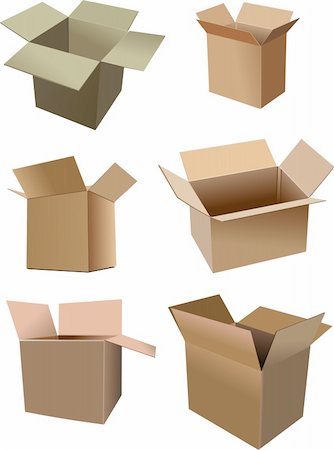 simsearch:400-05334937,k - Set of carton boxes isolated over a white background. vector illustration Stock Photo - Budget Royalty-Free & Subscription, Code: 400-04355602