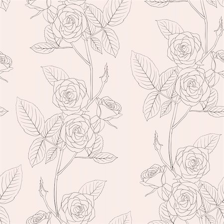 simsearch:400-05730150,k - Rose seamless flower background, vector illustration. Stock Photo - Budget Royalty-Free & Subscription, Code: 400-04355757