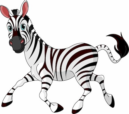 dazdraperma (artist) - Illustration of Funny running  Zebra Foto de stock - Royalty-Free Super Valor e Assinatura, Número: 400-04355770