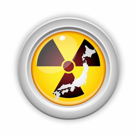 simsearch:400-04361437,k - Vector - Japan Nuclear Disaster Yellow Button Photographie de stock - Aubaine LD & Abonnement, Code: 400-04355903