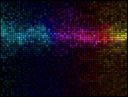 entertainment lights pattern - Multicolor abstract lights disco background. Square pixel mosaic vector Stock Photo - Budget Royalty-Free & Subscription, Code: 400-04356106