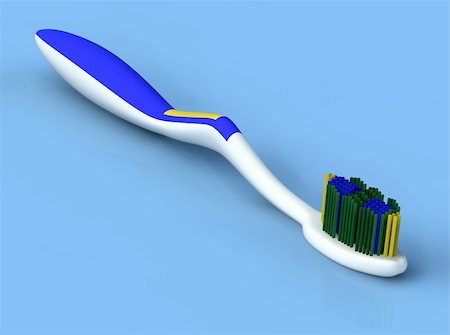 3d white toothbrush on the blue background Photographie de stock - Aubaine LD & Abonnement, Code: 400-04356480