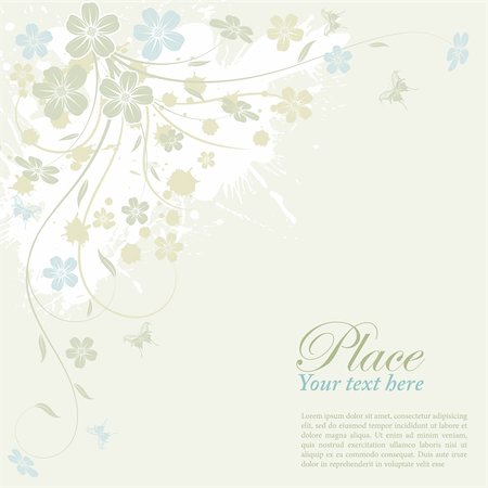 simsearch:400-04825471,k - Grunge flower background with butterfly, element for design, vector illustration Stock Photo - Budget Royalty-Free & Subscription, Code: 400-04356987