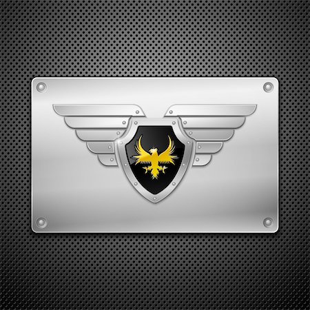 simsearch:400-06325860,k - Shield with eagle and wings. Vector illustration. Photographie de stock - Aubaine LD & Abonnement, Code: 400-04357340