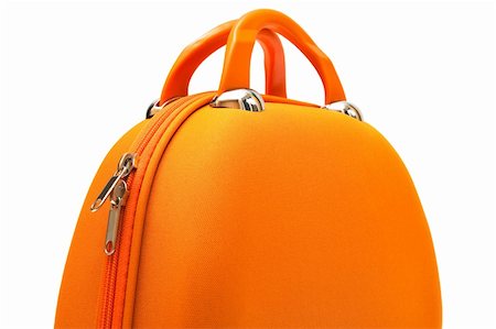packing fabric - orange large handbag on a white background Stock Photo - Budget Royalty-Free & Subscription, Code: 400-04357377
