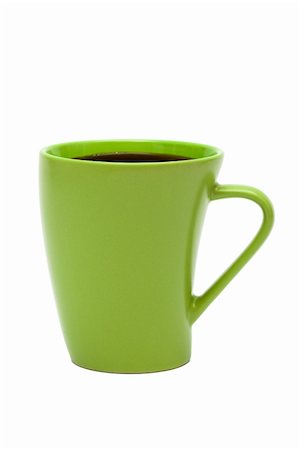 simsearch:400-03971684,k - green mug from coffee on a white background Fotografie stock - Microstock e Abbonamento, Codice: 400-04357389