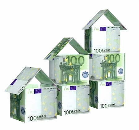 simsearch:400-06860365,k - Houses from euro banknotes. Isolated over white Stock Photo - Budget Royalty-Free & Subscription, Code: 400-04357404