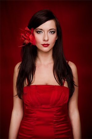 simsearch:400-08890472,k - passion sensual beautiful girl in red clothes Stockbilder - Microstock & Abonnement, Bildnummer: 400-04357470