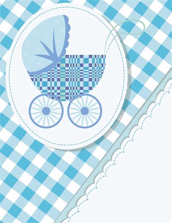 Baby arrival card  with a pram Stock Photo - Budget Royalty-Free & Subscription, Code: 400-04357809