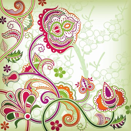 Illustration of abstract floral background. Photographie de stock - Aubaine LD & Abonnement, Code: 400-04358187