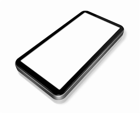 three dimensional mobile phone isolated on white whith 2 clipping paths for screen and global scene Stock Photo - Budget Royalty-Free & Subscription, Code: 400-04358216