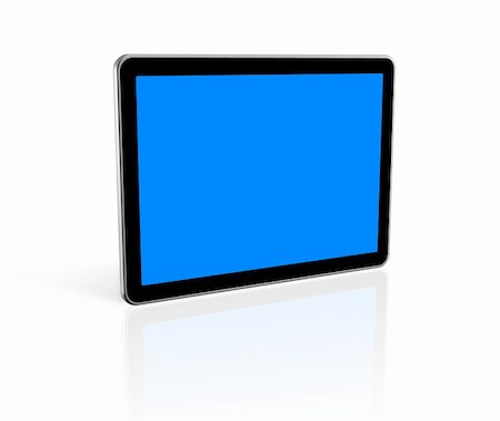 simsearch:400-04286230,k - 3D television, computer screen isolated on white.  With 2 clipping paths : global scene clipping path and screens clipping path to place your designs or pictures Foto de stock - Royalty-Free Super Valor e Assinatura, Número: 400-04358226