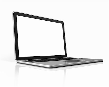 simsearch:400-04854535,k - 3D blank laptop computer isolated on white with clipping path Stock Photo - Budget Royalty-Free & Subscription, Code: 400-04358220