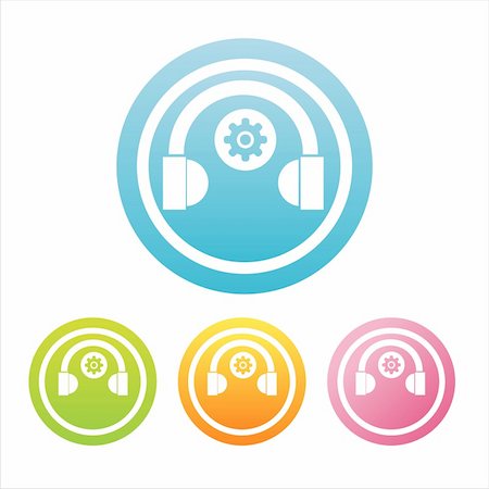 simsearch:400-05725983,k - set of 4 colorful headphones signs Stock Photo - Budget Royalty-Free & Subscription, Code: 400-04358286
