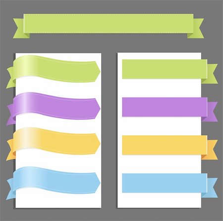 event flag signage - Set Pastel Ribbons, Vector Illustration Stock Photo - Budget Royalty-Free & Subscription, Code: 400-04358306