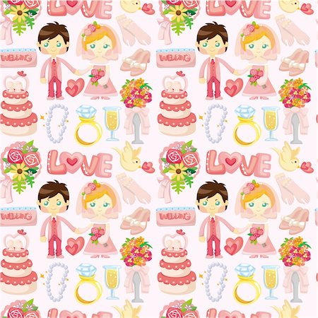 simsearch:400-08611814,k - seamless wedding pattern Photographie de stock - Aubaine LD & Abonnement, Code: 400-04358410