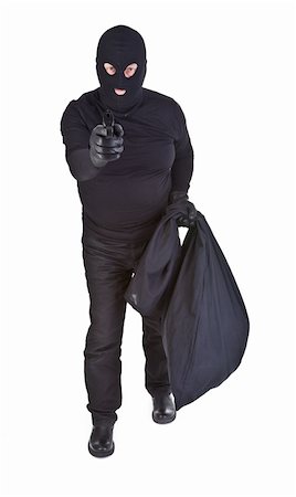 simsearch:400-06803573,k - robber aiming with his gun isolated on white Stock Photo - Budget Royalty-Free & Subscription, Code: 400-04358679