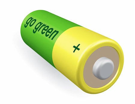 recharging batteries symbol - Battery with inscription GO GREEN. Ecology concept illustration. Stock Photo - Budget Royalty-Free & Subscription, Code: 400-04358898