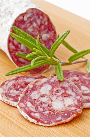 airdried french salami Stock Photo - Budget Royalty-Free & Subscription, Code: 400-04358990