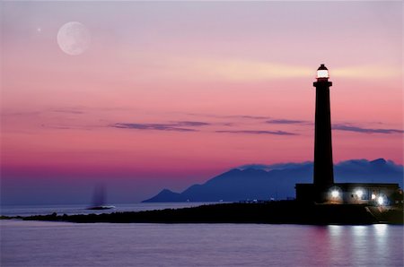 Sunset on Lighthouse in the Favignana island Stock Photo - Budget Royalty-Free & Subscription, Code: 400-04359054