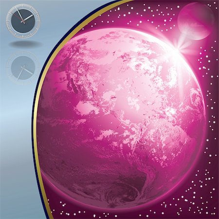 simsearch:400-04774276,k - abstract illustration with clock and earth in the space Stock Photo - Budget Royalty-Free & Subscription, Code: 400-04359096