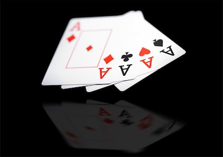 Take the risk, win the game (four aces,  on black background) Foto de stock - Super Valor sin royalties y Suscripción, Código: 400-04359110