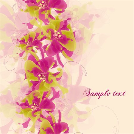 samka (artist) - Romantic Flower Background Floral vector banners Foto de stock - Royalty-Free Super Valor e Assinatura, Número: 400-04359140