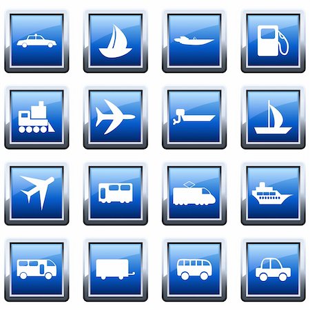 pictograms trains - Transportation set of different vector web icons Stock Photo - Budget Royalty-Free & Subscription, Code: 400-04359158