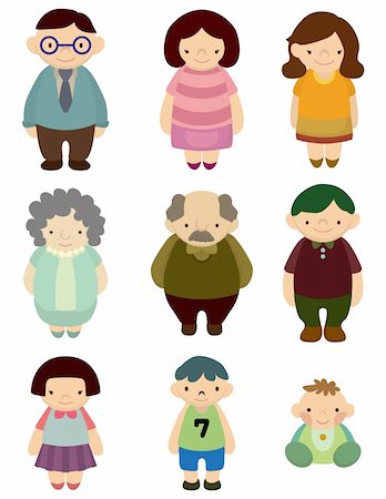 draw cartoon characters human - cartoon family icon Stock Photo - Budget Royalty-Free & Subscription, Code: 400-04359239