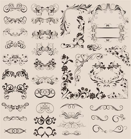 decorative ornate vector corners - Set of design elements Stock Photo - Budget Royalty-Free & Subscription, Code: 400-04359384