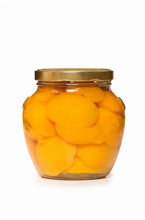 simsearch:400-04243170,k - Jar with peaches isolated on the white Stock Photo - Budget Royalty-Free & Subscription, Code: 400-04359669