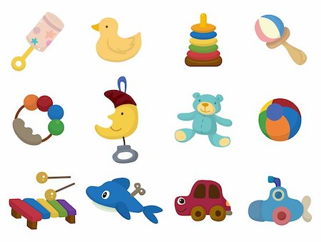 rattle - cartoon toy icon Stock Photo - Budget Royalty-Free & Subscription, Code: 400-04359757