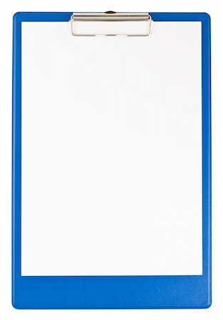 simsearch:400-08132580,k - Blue clipboard and paper isolated on white background Stock Photo - Budget Royalty-Free & Subscription, Code: 400-04359844