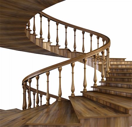 spiral wooden staircase. Foto de stock - Super Valor sin royalties y Suscripción, Código: 400-04359974