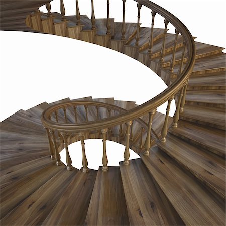 simsearch:400-04407766,k - spiral wooden staircase. Fotografie stock - Microstock e Abbonamento, Codice: 400-04359975