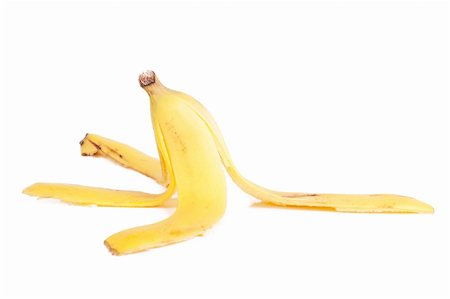 Banana peel. Concept for banana booby trap to make someone slip and fall. Stock Photo - Budget Royalty-Free & Subscription, Code: 400-04350004