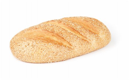 simsearch:400-06416084,k - Loaf of long bread with sesame. Isolated on white Photographie de stock - Aubaine LD & Abonnement, Code: 400-04350053