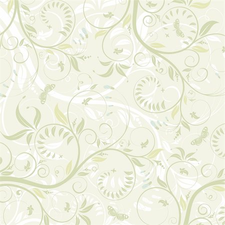 flower green color design wallpaper - Flower texture with butterfly, element for design, vector illustration Stock Photo - Budget Royalty-Free & Subscription, Code: 400-04350079