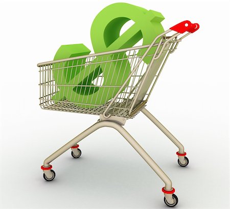 The cart from supermarket with dollar sign Stock Photo - Budget Royalty-Free & Subscription, Code: 400-04350233