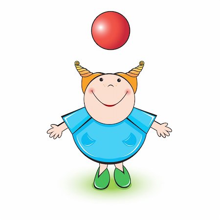 Little girl playing with a red ball Stock Photo - Budget Royalty-Free & Subscription, Code: 400-04350312