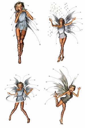 a beautiful forest fairy pack - isolated on white Stock Photo - Budget Royalty-Free & Subscription, Code: 400-04350400