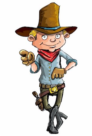 simsearch:400-06326877,k - Cartoon cowboy with sixguns . Isolated on white Stockbilder - Microstock & Abonnement, Bildnummer: 400-04350431