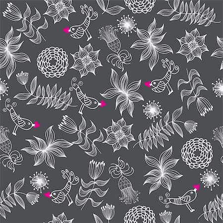 simsearch:400-05231593,k - Floral seamless pattern in vector Foto de stock - Super Valor sin royalties y Suscripción, Código: 400-04350534