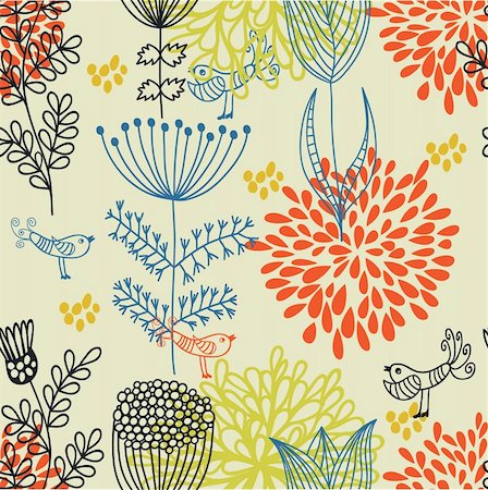 simsearch:400-05231593,k - Floral seamless pattern in vector Foto de stock - Super Valor sin royalties y Suscripción, Código: 400-04350532