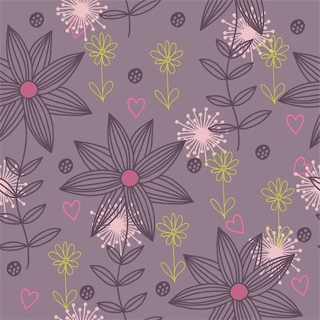 simsearch:400-04350548,k - Floral seamless pattern in vector Stockbilder - Microstock & Abonnement, Bildnummer: 400-04350547