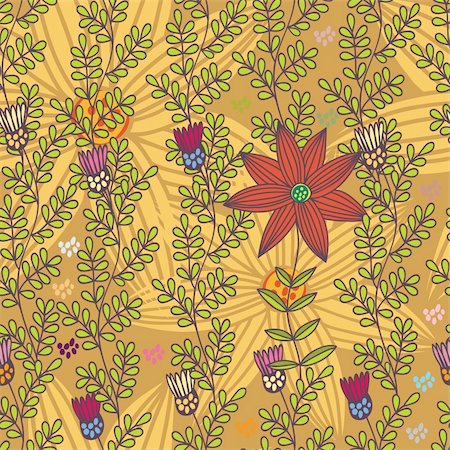 sashayezik (artist) - Floral seamless pattern in vector Foto de stock - Super Valor sin royalties y Suscripción, Código: 400-04350541