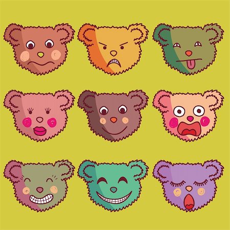 funny retro groups - Cartoon seamless pattern made of funny bears Stock Photo - Budget Royalty-Free & Subscription, Code: 400-04350551