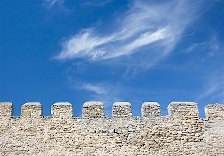 Merlons of an old fortress wall in a sunny day Stock Photo - Budget Royalty-Free & Subscription, Code: 400-04350574