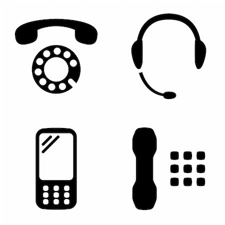 simsearch:400-08647874,k - Four versions of the phone icon. Photographie de stock - Aubaine LD & Abonnement, Code: 400-04350578