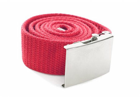 fabric white rolls - Red women’s  belt with silver buckle isolated over pure white background Stock Photo - Budget Royalty-Free & Subscription, Code: 400-04350624